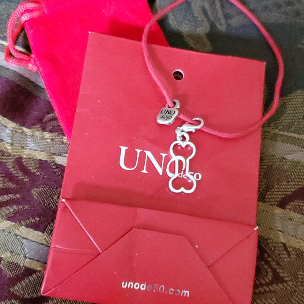 - Uno de 50 adj rope bracelet dog bone / heart